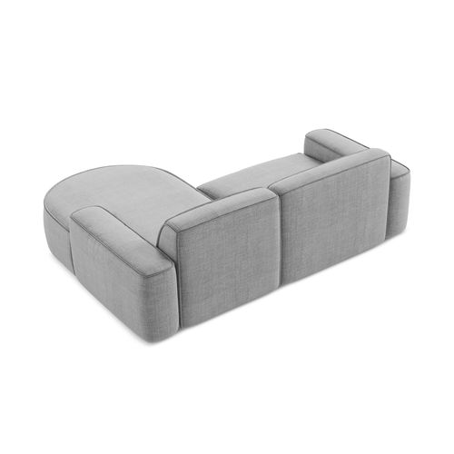Canapé D'angle 2,5 Places Modulaire Droit Omao En Tissu Texturé Gris Clair