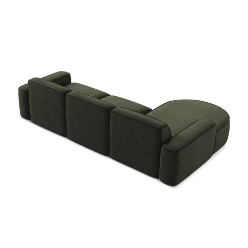 Canapé D'angle 3 Places Modulaire Gauche Omao En Tissu Texturé Olive