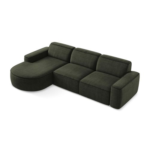 Canapé D'angle 3 Places Modulaire Gauche Omao En Tissu Texturé Olive