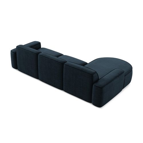 Canapé D'angle 3 Places Modulaire Gauche Omao En Tissu Texturé Bleu Royal