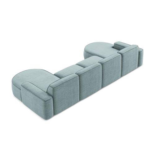 Canapé Panoramique 4 Places Modulaire Gauche Omao En Tissu Texturé Jeans