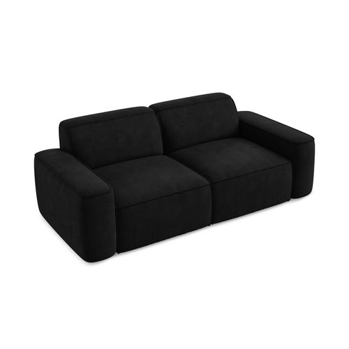 Canapé Modulable 3 Places Omao En Tissu Chenille Noir