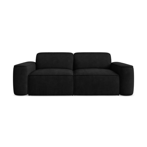 Canapé Modulable 3 Places Omao En Tissu Chenille Noir