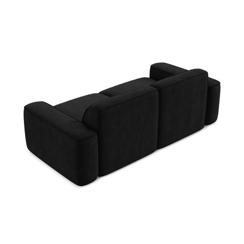 Canapé Modulable 3 Places Omao En Tissu Chenille Noir