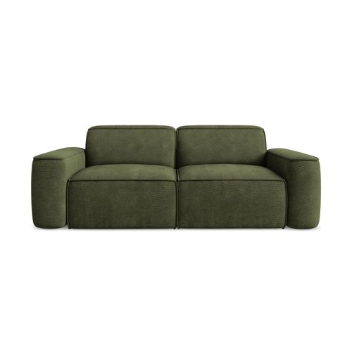 Canapé Modulable 3 Places Omao En Tissu Chenille Olive