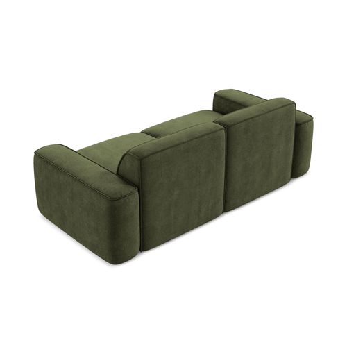 Canapé Modulable 3 Places Omao En Tissu Chenille Olive