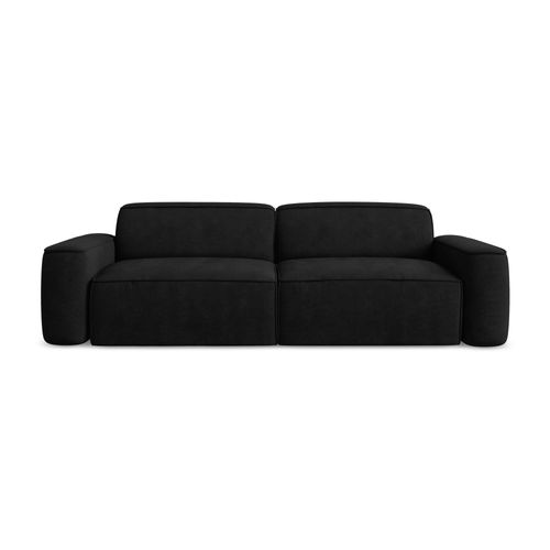 Canapé Modulable 4 Places Omao En Tissu Chenille Noir