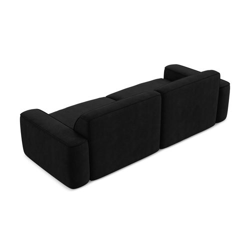 Canapé Modulable 4 Places Omao En Tissu Chenille Noir