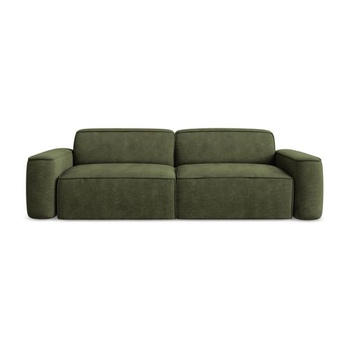 Canapé Modulable 4 Places Omao En Tissu Chenille Olive