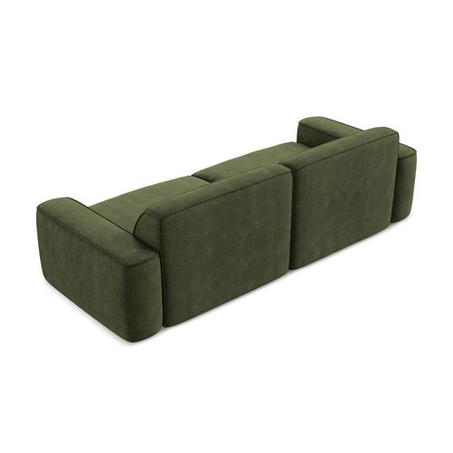 Canapé Modulable 4 Places Omao En Tissu Chenille Olive
