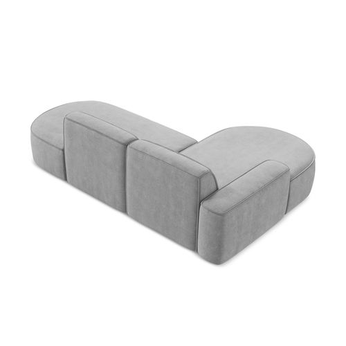 Canapé D'angle 3 Places Modulaire Gauche Omao En Tissu Chenille Gris Clair