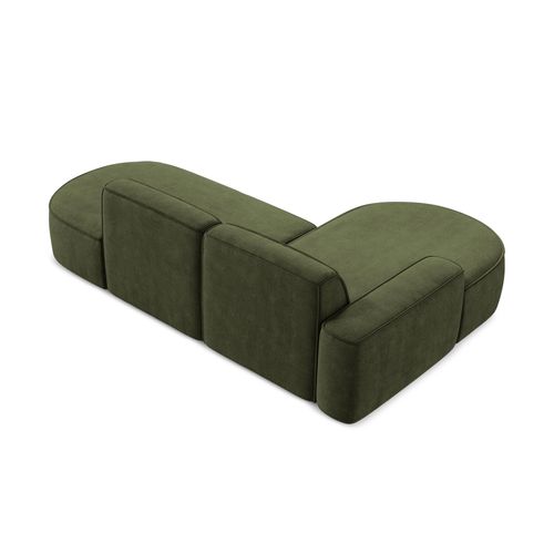 Canapé D'angle 3 Places Modulaire Gauche Omao En Tissu Chenille Olive
