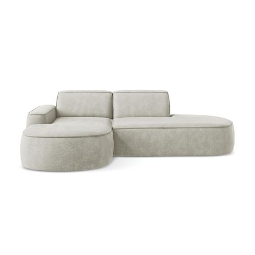 Canapé D'angle 3 Places Modulaire Gauche Omao En Tissu Chenille Perle