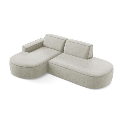 Canapé D'angle 3 Places Modulaire Gauche Omao En Tissu Chenille Perle