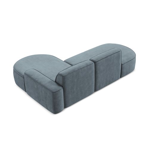 Canapé D'angle 3 Places Modulaire Droit Omao En Tissu Chenille Jeans