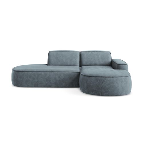 Canapé D'angle 3 Places Modulaire Droit Omao En Tissu Chenille Jeans