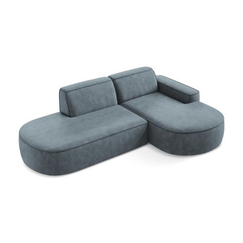 Canapé D'angle 3 Places Modulaire Droit Omao En Tissu Chenille Jeans