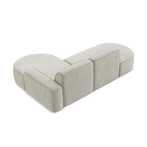 Canapé D'angle 3 Places Modulaire Droit Omao En Tissu Chenille Perle