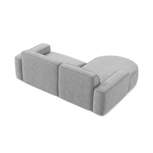Canapé D'angle 2,5 Places Modulaire Gauche Omao En Tissu Chenille Gris Clair