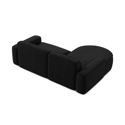 Canapé D'angle 2,5 Places Modulaire Gauche Omao En Tissu Chenille Noir