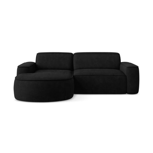 Canapé D'angle 2,5 Places Modulaire Gauche Omao En Tissu Chenille Noir