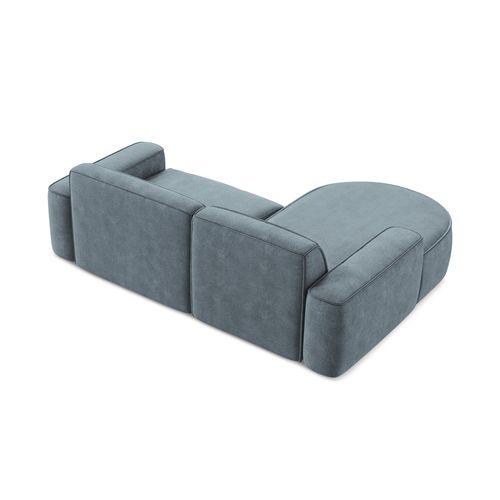 Canapé D'angle 2,5 Places Modulaire Gauche Omao En Tissu Chenille Jeans