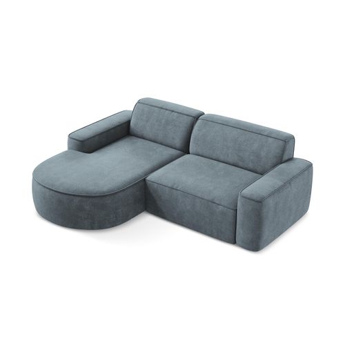 Canapé D'angle 2,5 Places Modulaire Gauche Omao En Tissu Chenille Jeans