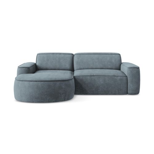 Canapé D'angle 2,5 Places Modulaire Gauche Omao En Tissu Chenille Jeans