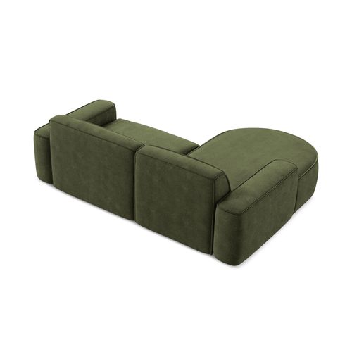 Canapé D'angle 2,5 Places Modulaire Gauche Omao En Tissu Chenille Olive
