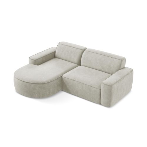 Canapé D'angle 2,5 Places Modulaire Gauche Omao En Tissu Chenille Perle