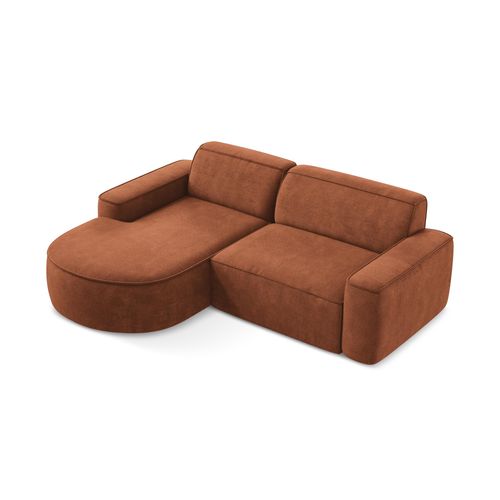 Canapé D'angle 2,5 Places Modulaire Gauche Omao En Tissu Chenille Terre Cuite