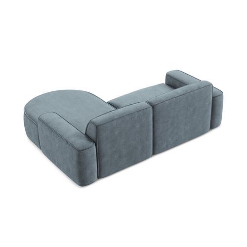 Canapé D'angle 2,5 Places Modulaire Droit Omao En Tissu Chenille Jeans