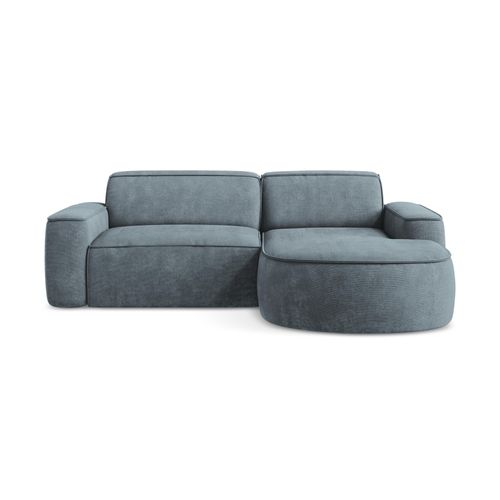 Canapé D'angle 2,5 Places Modulaire Droit Omao En Tissu Chenille Jeans