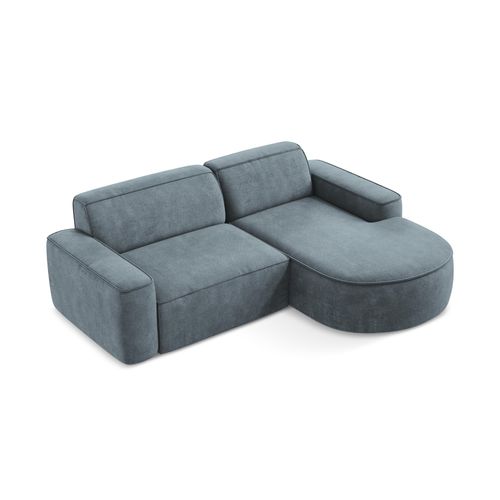 Canapé D'angle 2,5 Places Modulaire Droit Omao En Tissu Chenille Jeans