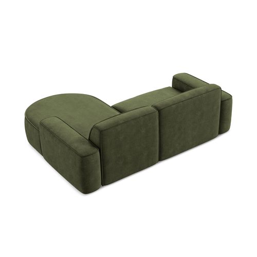 Canapé D'angle 2,5 Places Modulaire Droit Omao En Tissu Chenille Olive