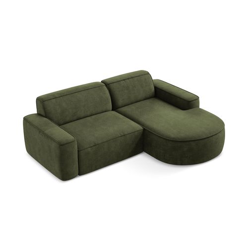 Canapé D'angle 2,5 Places Modulaire Droit Omao En Tissu Chenille Olive