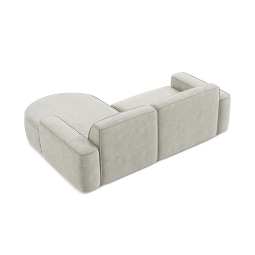 Canapé D'angle 2,5 Places Modulaire Droit Omao En Tissu Chenille Perle