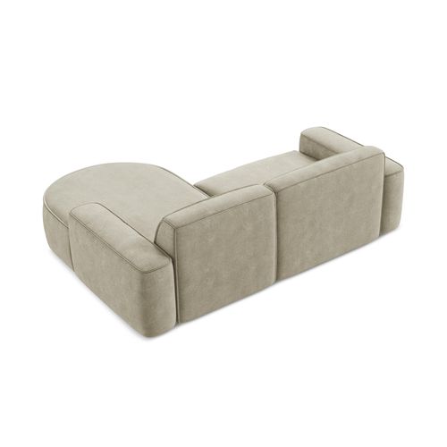 Canapé D'angle 2,5 Places Modulaire Droit Omao En Tissu Chenille Beige