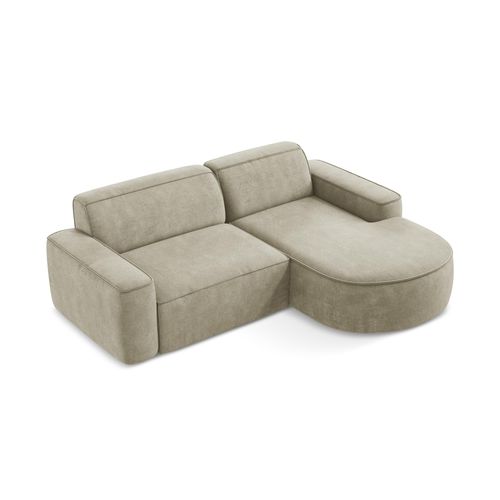 Canapé D'angle 2,5 Places Modulaire Droit Omao En Tissu Chenille Beige