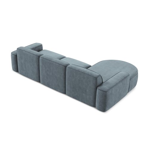 Canapé D'angle 3 Places Modulaire Gauche Omao En Tissu Chenille Jeans