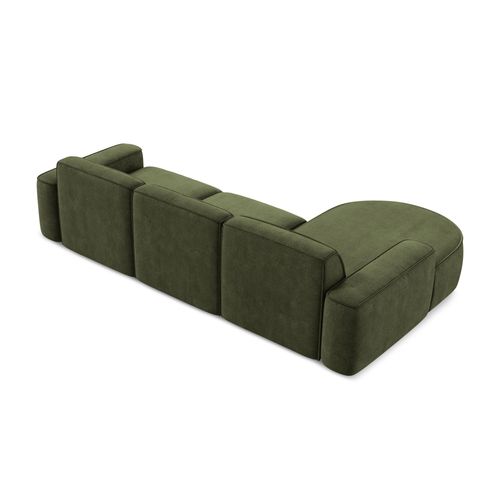 Canapé D'angle 3 Places Modulaire Gauche Omao En Tissu Chenille Olive