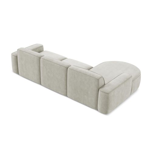 Canapé D'angle 3 Places Modulaire Gauche Omao En Tissu Chenille Perle
