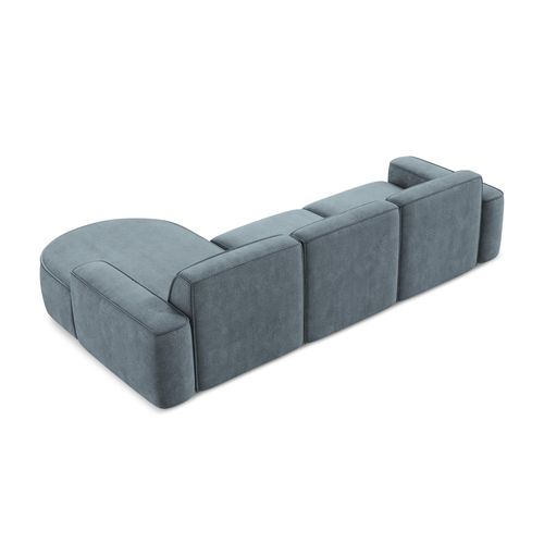 Canapé D'angle 3 Places Modulaire Droit Omao En Tissu Chenille Jeans