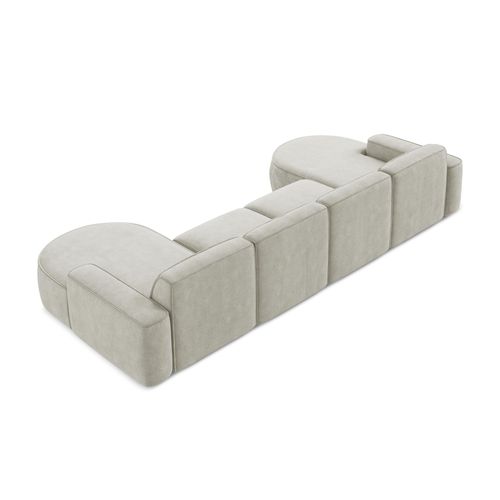 Canapé Panoramique 4 Places Modulaire Omao En Tissu Chenille Perle