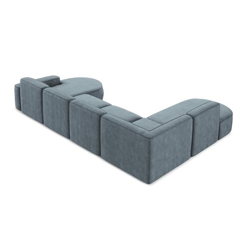 Canapé Panoramique 5 Places Modulaire Droit Omao En Tissu Chenille Jeans