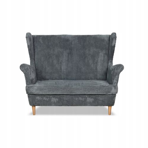 Canapé Scandinave Bonito à Oreilles En Velours Côtelé Rayé, Gris