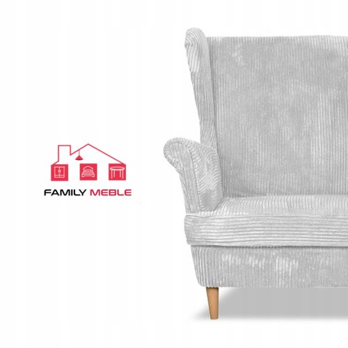 Canapé Bonito à Oreilles, Style Scandinave, En Velours Côtelé Rayé, Gris