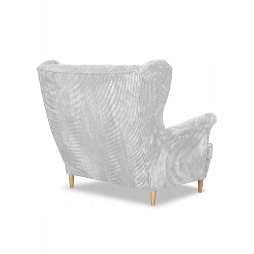 Canapé Bonito à Oreilles, Style Scandinave, En Velours Côtelé Rayé, Gris