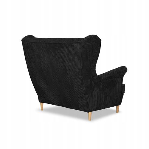 Canapé à Oreilles Bonito, Style Scandinave, En Velours Côtelé à Rayures Noires