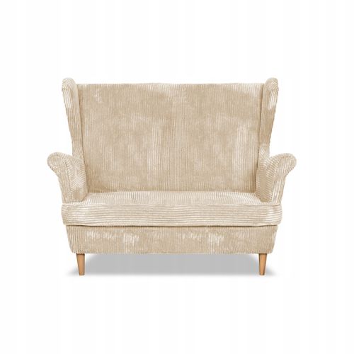 Canapé Scandinave Bonito à Oreilles En Velours Côtelé Beige à Rayures